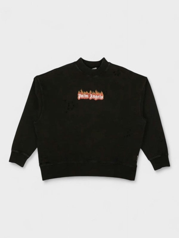 Palm Angels Burning Logo Crewneck - Supplied FashionPalm Angels