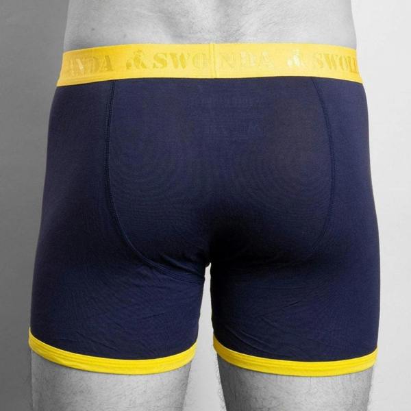 SWOLE PANDA Bamboo Boxers - Navy / Yellow Band