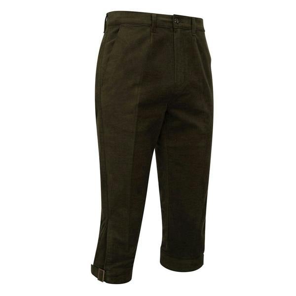 Men's Hoggs of Fife Durness country breeks in olive stretch moleskin