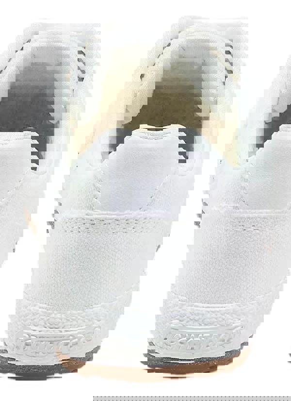 Rocket Dog Cheery Low Womens Casual Lace Up Canvas Shoes Trainers, top view of the white sneaker showing the back and sole details.