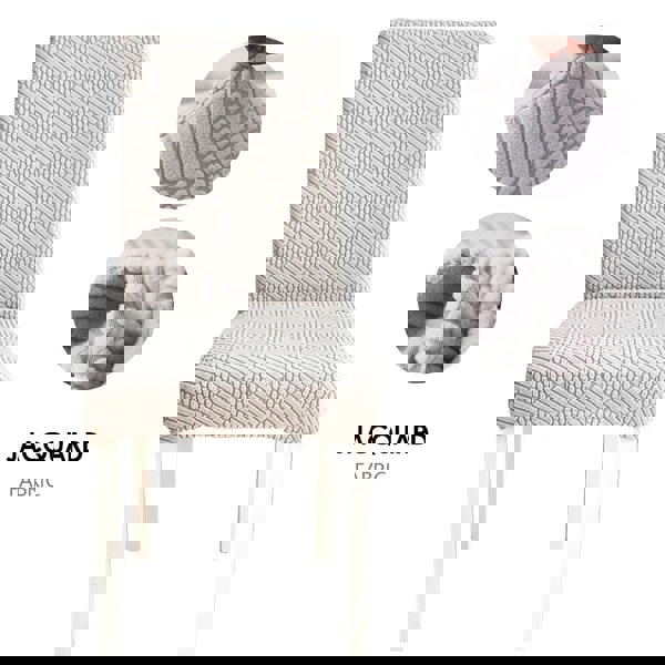 Anyseat Light Grey Checkered Line Elastic Chair Cover for Dining Room