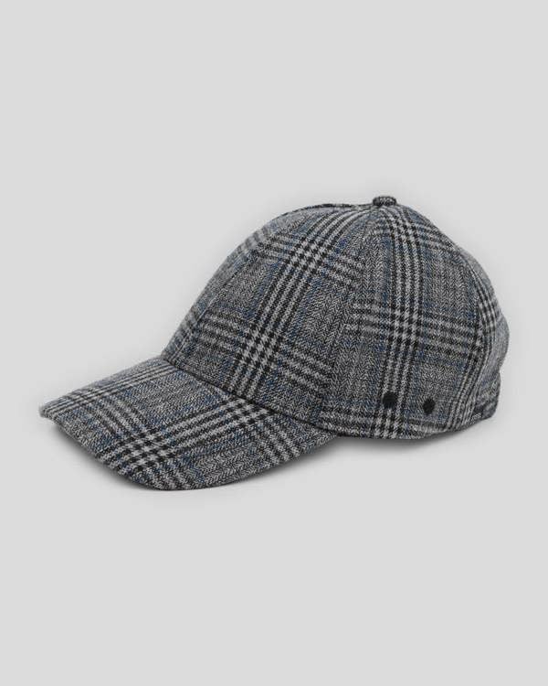 Steel & Jelly Grey, Black & Blue Check Baseball Cap