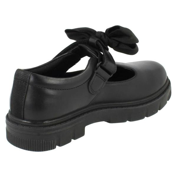 Clarks Girls Clarks Leather T-Bar School Shoes with Detachable Bow Lorcam Hope K