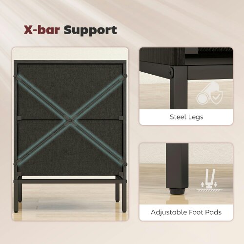 Wyld Haus Nomiba Metal Black 2 Fabric Drawer Storage Dresser