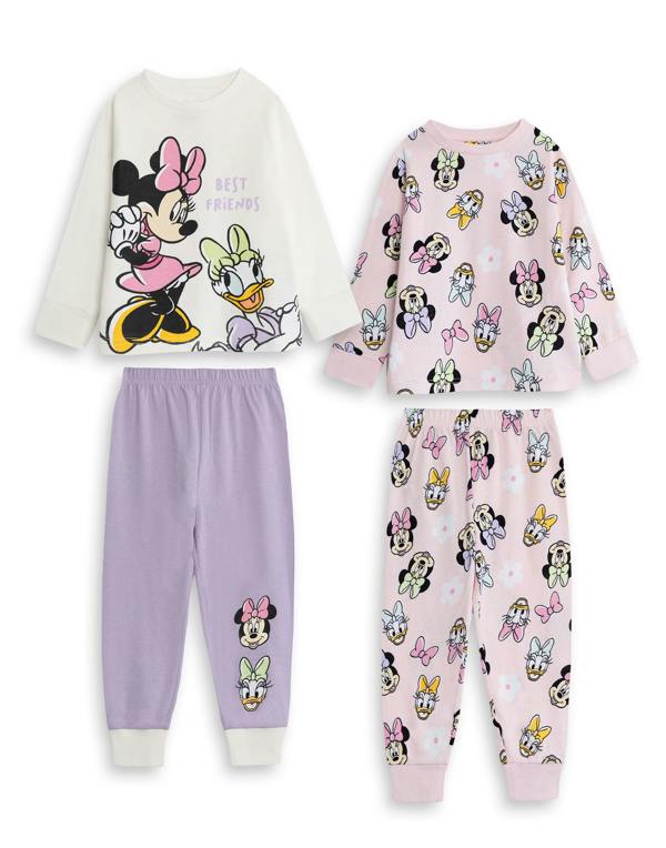 Vanilla Underground Disney Girls Multicoloured Minnie Mouse Multi-Pack of 2 Long Sleeve Long Leg Pyjama Set