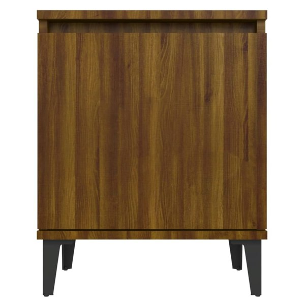 Berkfield Bed Cabinet with Metal Legs Brown Oak 40x30x50 cm