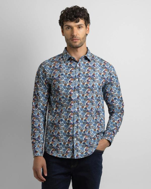 Steel & Jelly Limited Edition Blue Multi Floral Slim Fit Shirt
