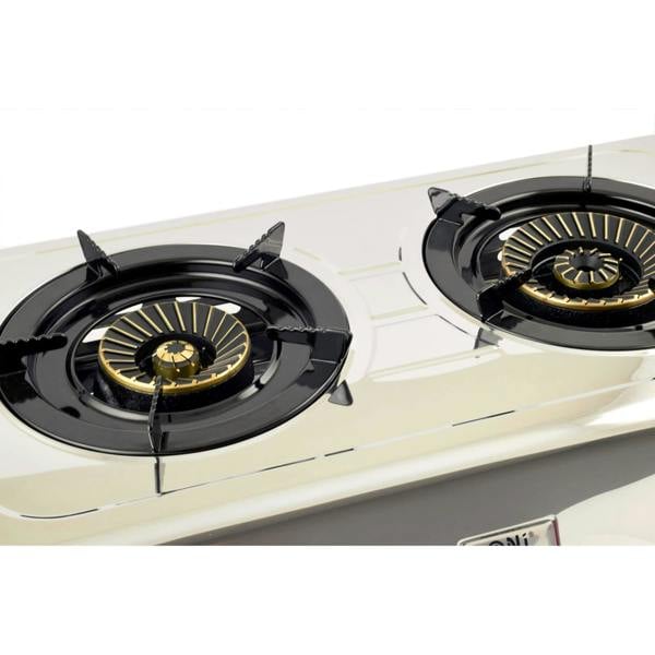Indoor Gas stove with two burners enamel pan support