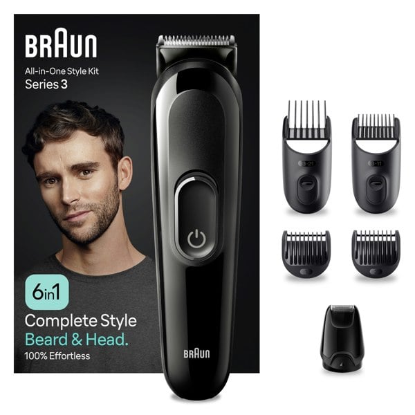 Braun All-In-One Style Kit Series 3 MGK3410, 6-in1 Kit For Beard, Hair & More