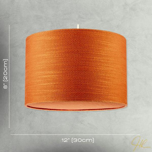 Desert Sun Orange Textured Linen Pendant Lighting Shade with Diffuser Image 7