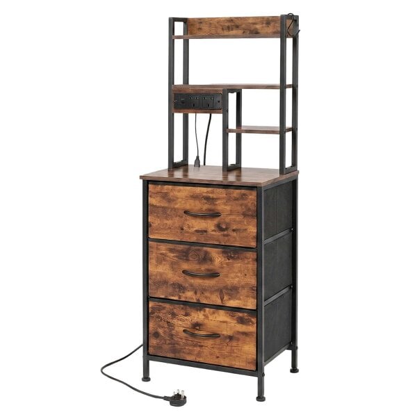 Levede Bedside Table with Charging Station 3 Drawer RGB Light Night Stand