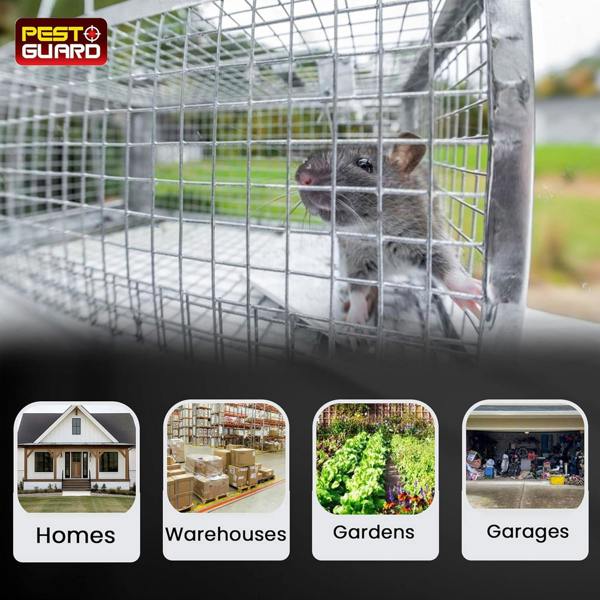 Pest Guard Humane Rat Trap Cage Live Rat Mouse Traps Catch & Release Rats Mice Rodents Pests Reusable Squirrel Cage
