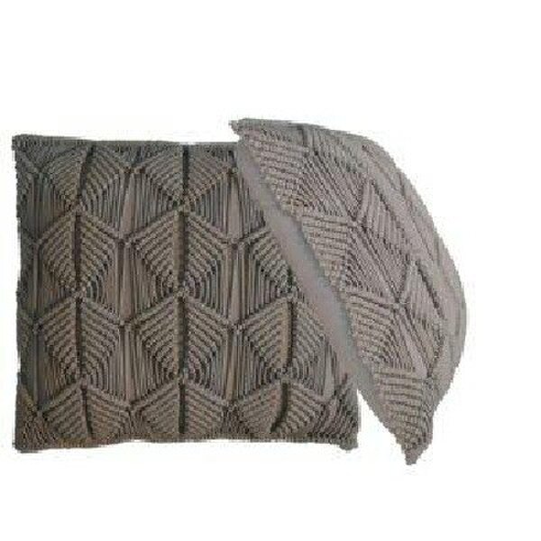 Wyld Haus Set of 2 Rochefort Grey  Handwoven Cushion Covers