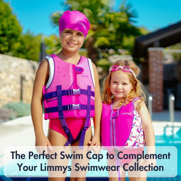 Limmys Premium Kids Long Hair Swim Caps