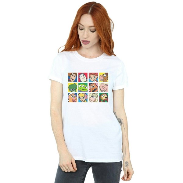 Disney Womens/Ladies Toy Story Character Squares Cotton Boyfriend T-Shirt - White