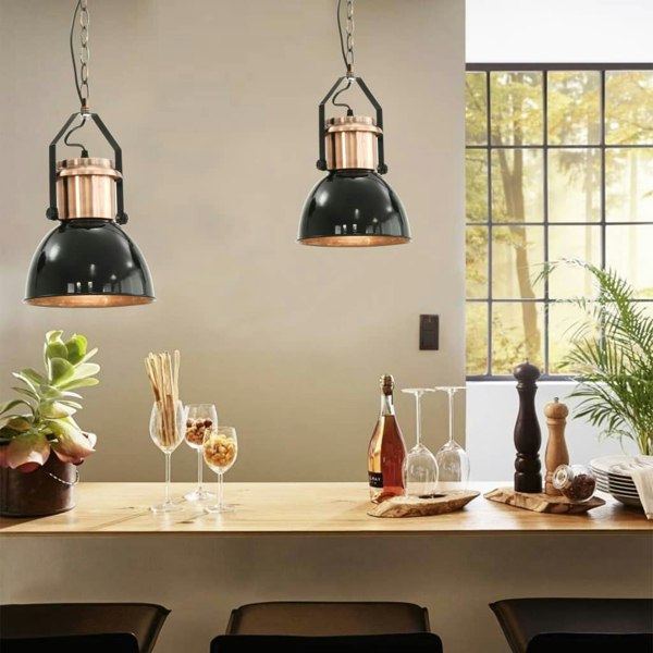 Berkfield Ceiling Lamp 2 pcs Black Round E27