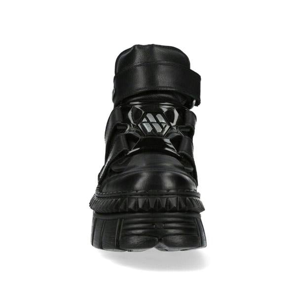 New Rock Metallic Ankle Leather Boots-WALL285-S3
