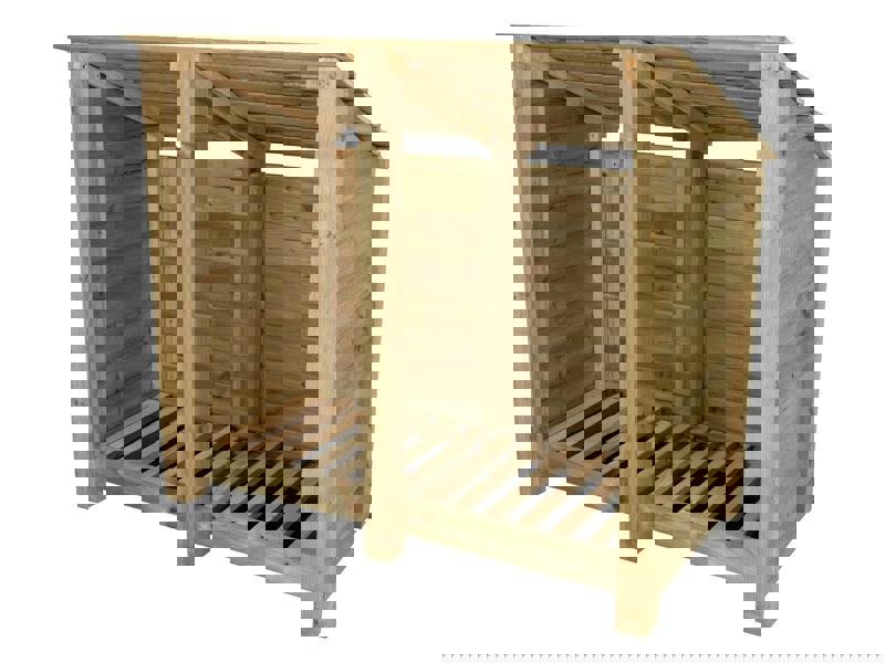 Arbor Garden Solutions Wooden Log Store (Roof Sloping Back) W-146cm, H-126cm or 180cm, D-88cm