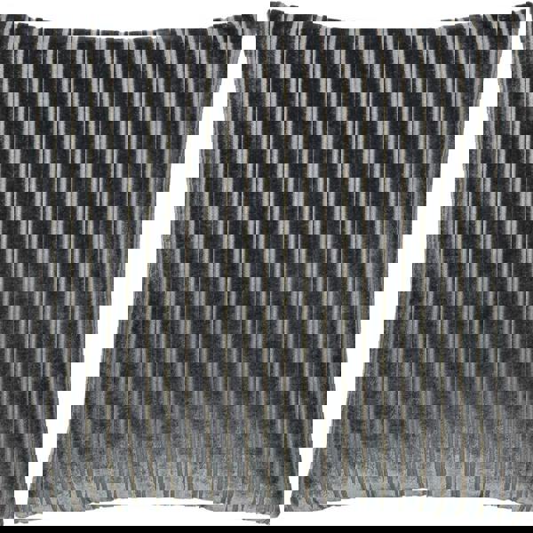 Paoletti Savoy Velvet Stripe Cushion Cover - Charcoal