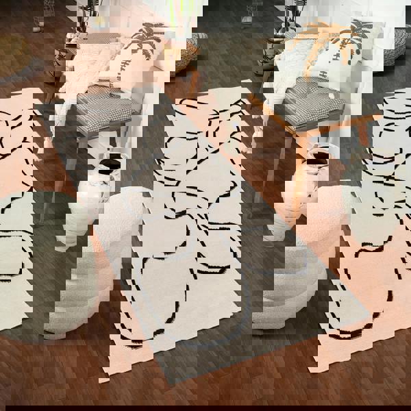 Livabliss Pisa-Modern Off-White Black Rug