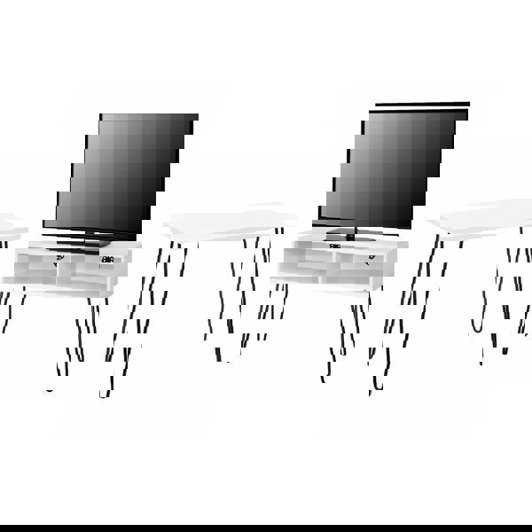 Dorel Home Owen Retro TV-Stand with Storage in White