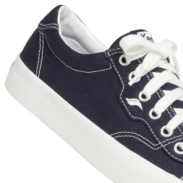 Keds Women's Crew Kick 75 Canvas Navy Shoes with Cushioned Footbed, Size 4