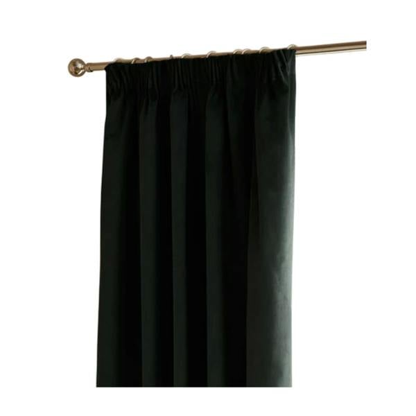 Furn Ultimate Velvet Pencil Pleat Curtains - Black