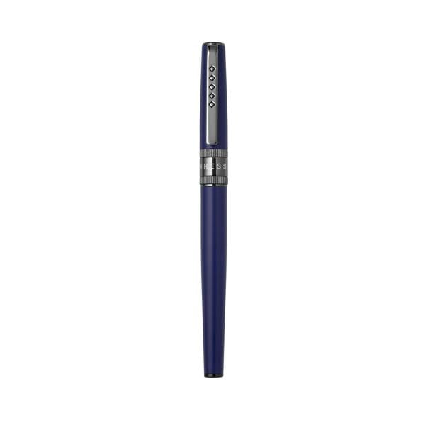 Tom Hessin Rebel Collection Oxford Blue Fountain Pen With Gunmetal Trim & PVD Black Fine Nib