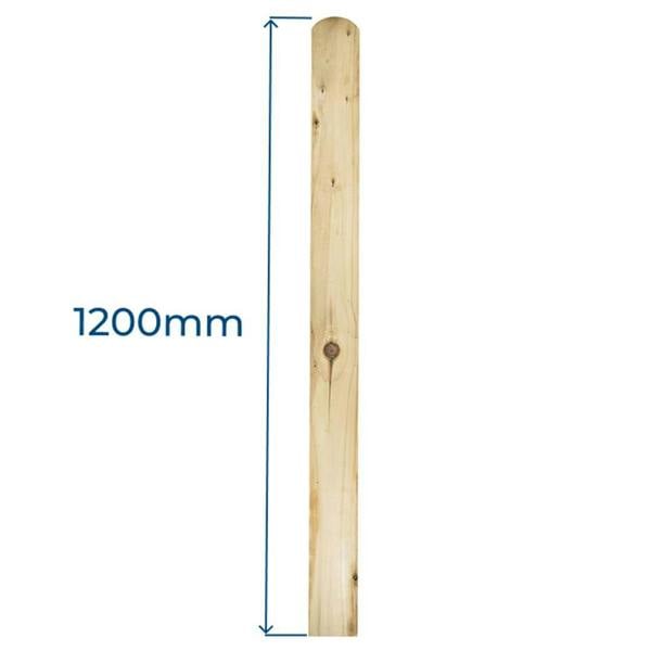 Snowdon Timber Treated Round Top Picket Fence Board (T) 20mm (W) 95mm (L) 1.2m