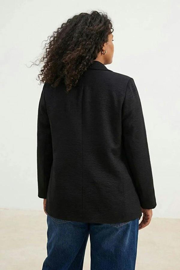 WOVCOR Linen-Look Woven Plus Size Jacket