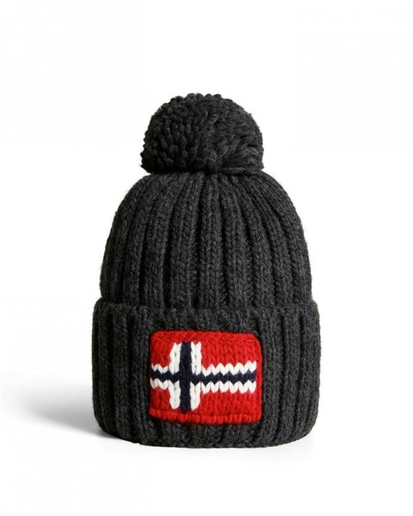 Napapijri Semiury 5 Bobble Hat - Dark Grey Melange 197