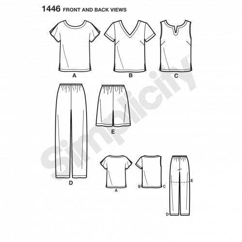 Simplicity Sewing Pattern 1446, Trousers, Shorts, Tops for Women, 18W-20W-22W-24W - Easy