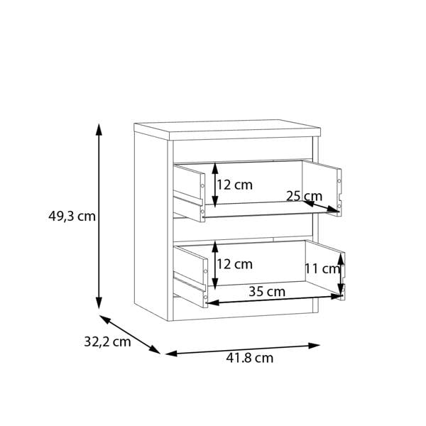 Furniture To Go Edmore 3 Drawer Bedside Table in Mauvella Oak