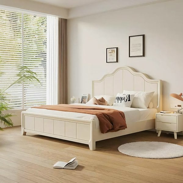Agnes King Size / Super King Size Bed With Storage, Cream-Rit Concept-Rit Concept