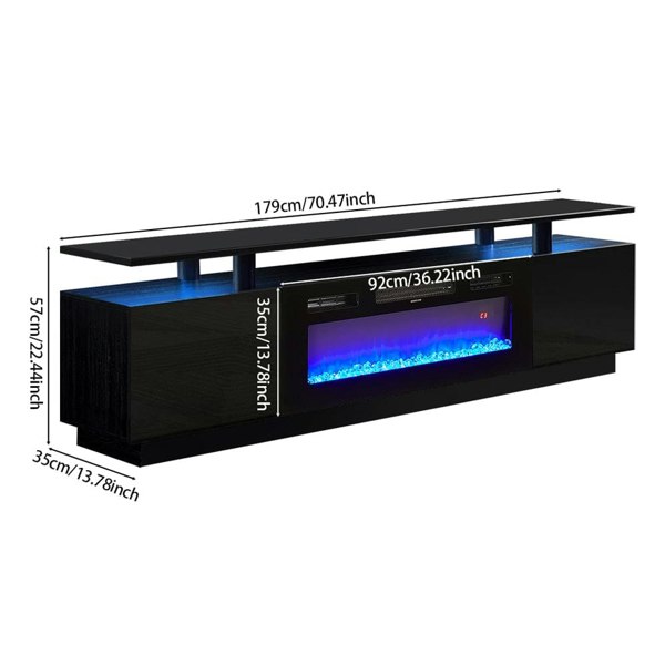 Modern Electric Fireplace TV Stand with Adjustable Flames and Stylish Storage Living and Home