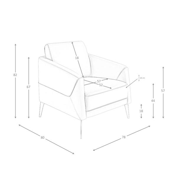 Angel Cerdá Taupe grey leather armchair 5094