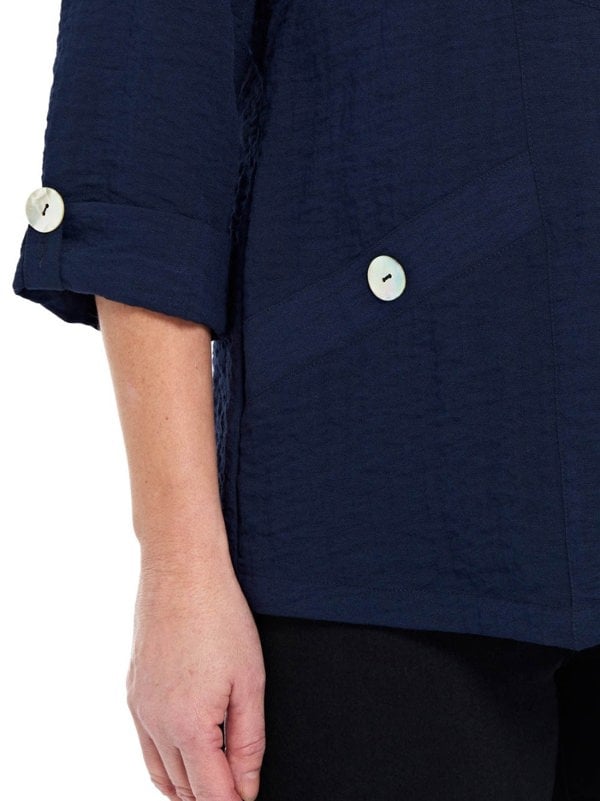 PennyPlain Asymmetric Hem Top - French Navy