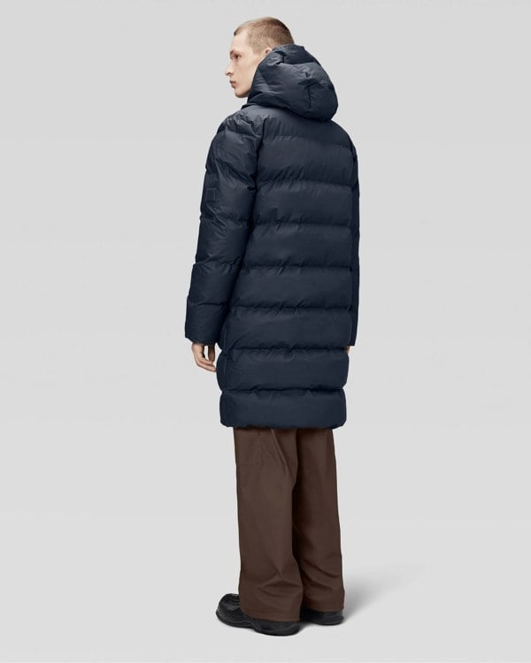 Rains Alta Long Unisex Puffer Jacket - 47 Navy