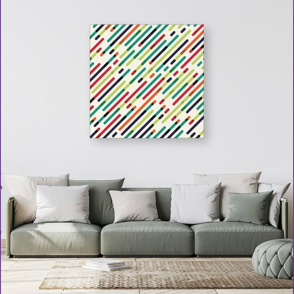 Warren Reed Coloured Diagonal Abstract Pattern Canvas