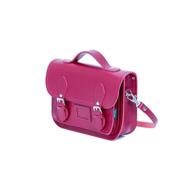 Zatchels Leather Midi Satchel - Magenta