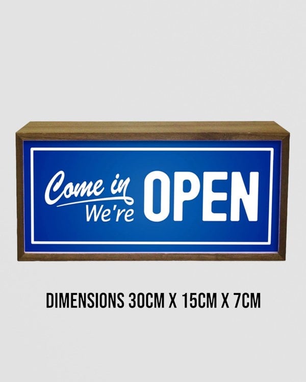 Light Box Come In We're Open Sign
