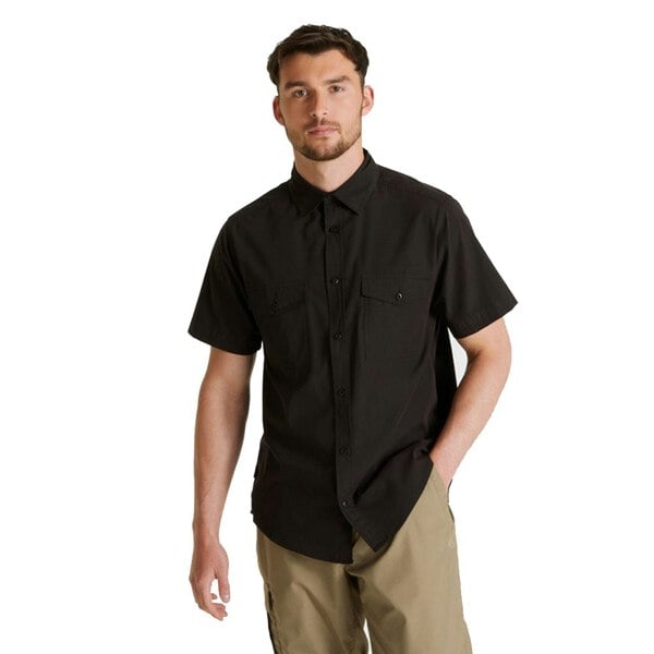 Craghoppers Mens Expert Kiwi Short-Sleeved Shirt - Black