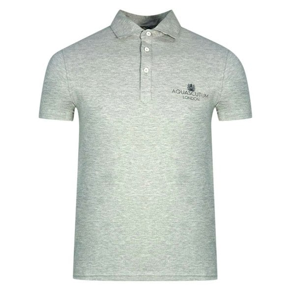 Aquascutum London Bold Logo Polo Shirt - Grey