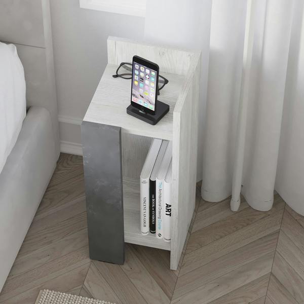 Decortie Elos Modern Narrow Bedside Table Right Module 25x25x60cm