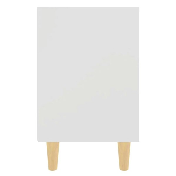 Berkfield Bed Cabinets with Solid Wood Legs 2 pcs White 40x30x50 cm