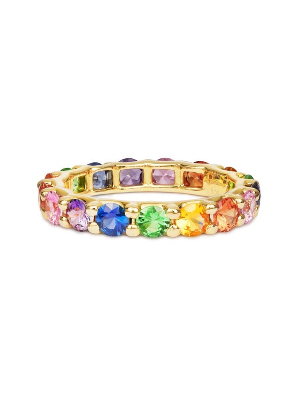 Gemdaia Rainbow Sapphire Eternity Ring - Chunky