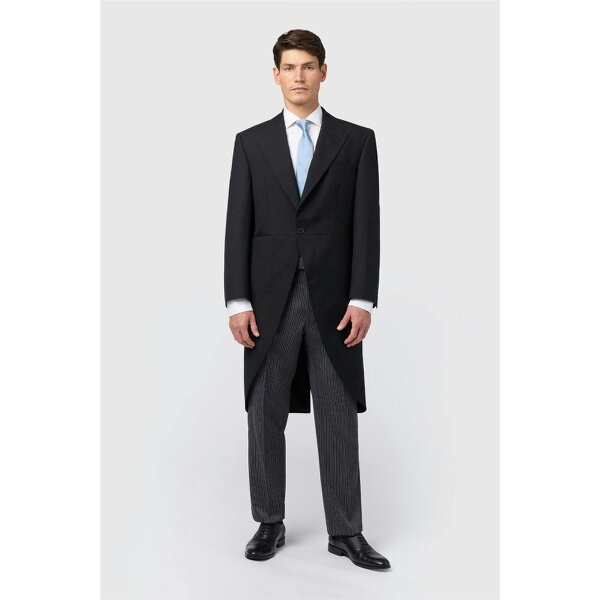 Alexandre Silver Alexandre Regular Fit Berwick Black Wool Masonic Morning Jacket