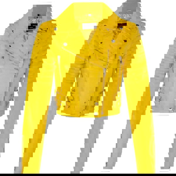 Infinity Leather Women's Real Leather Short Cropped Length Biker Jacket