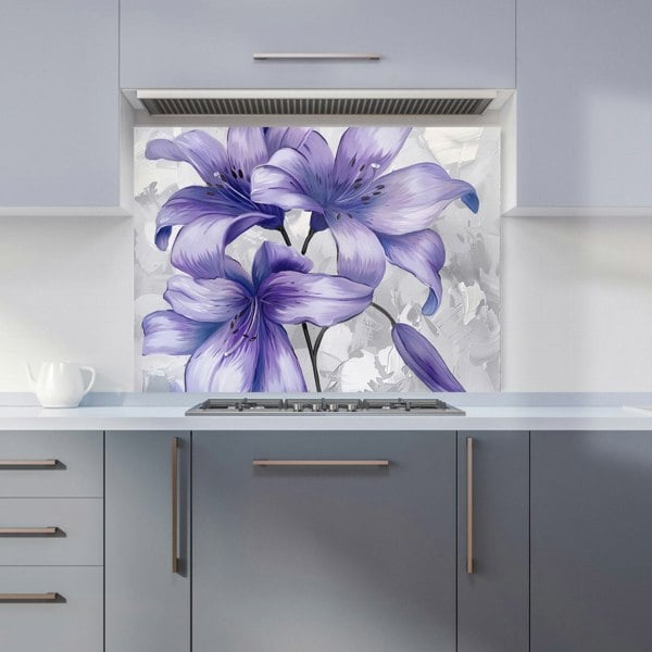 Warren Reed - Designer Purple Lilies Kitchen Splashback