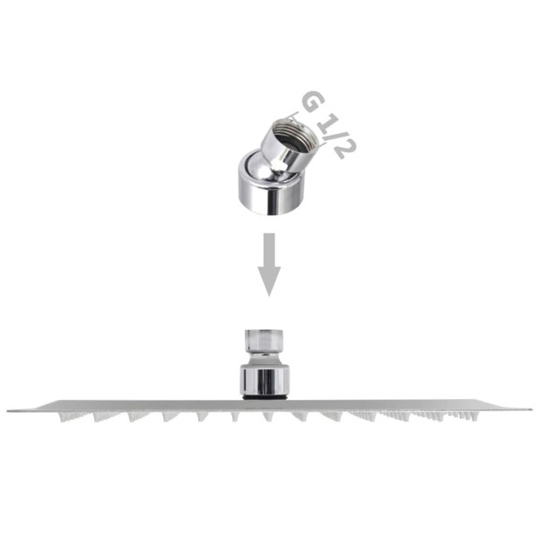 Berkfield Rain Shower Head 2 pcs Stainless Steel 25x25 cm